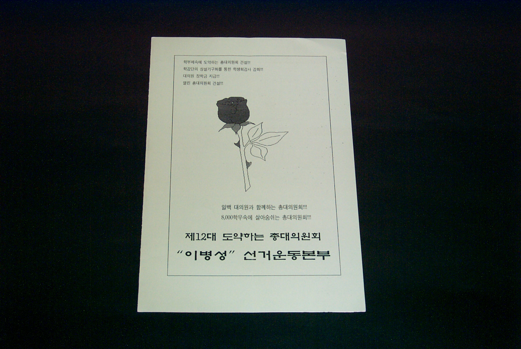 515 제12대 총대의원회 이병성 선거운동 팜플렛