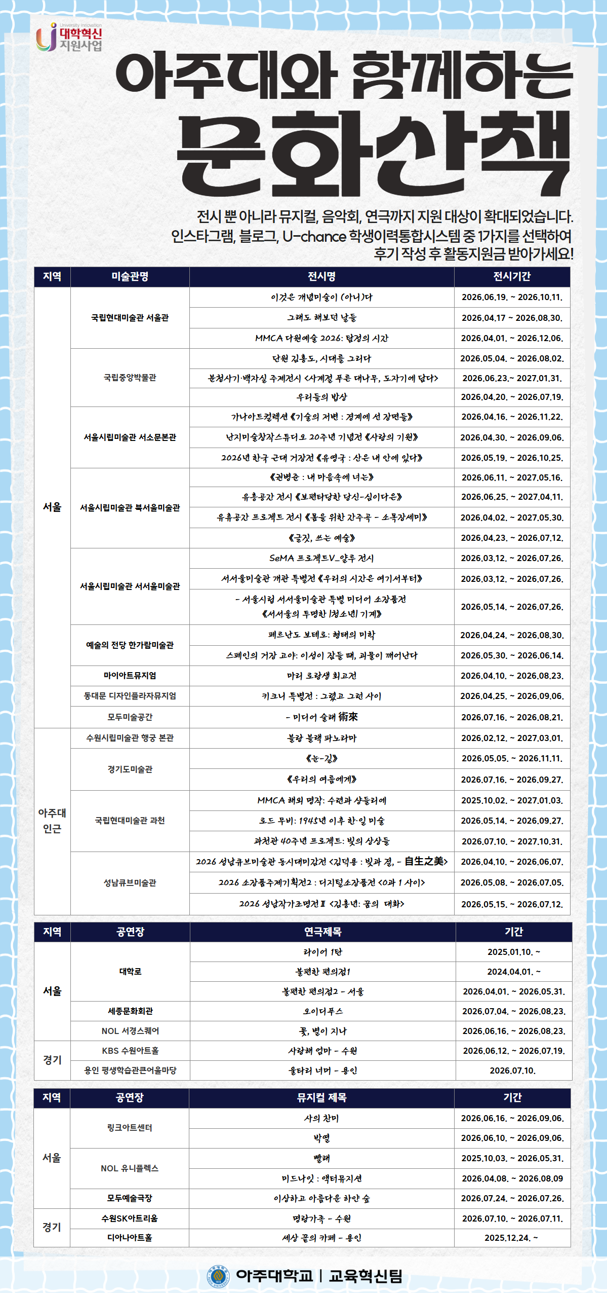 아주대와 함께하는 문화산책(7월)