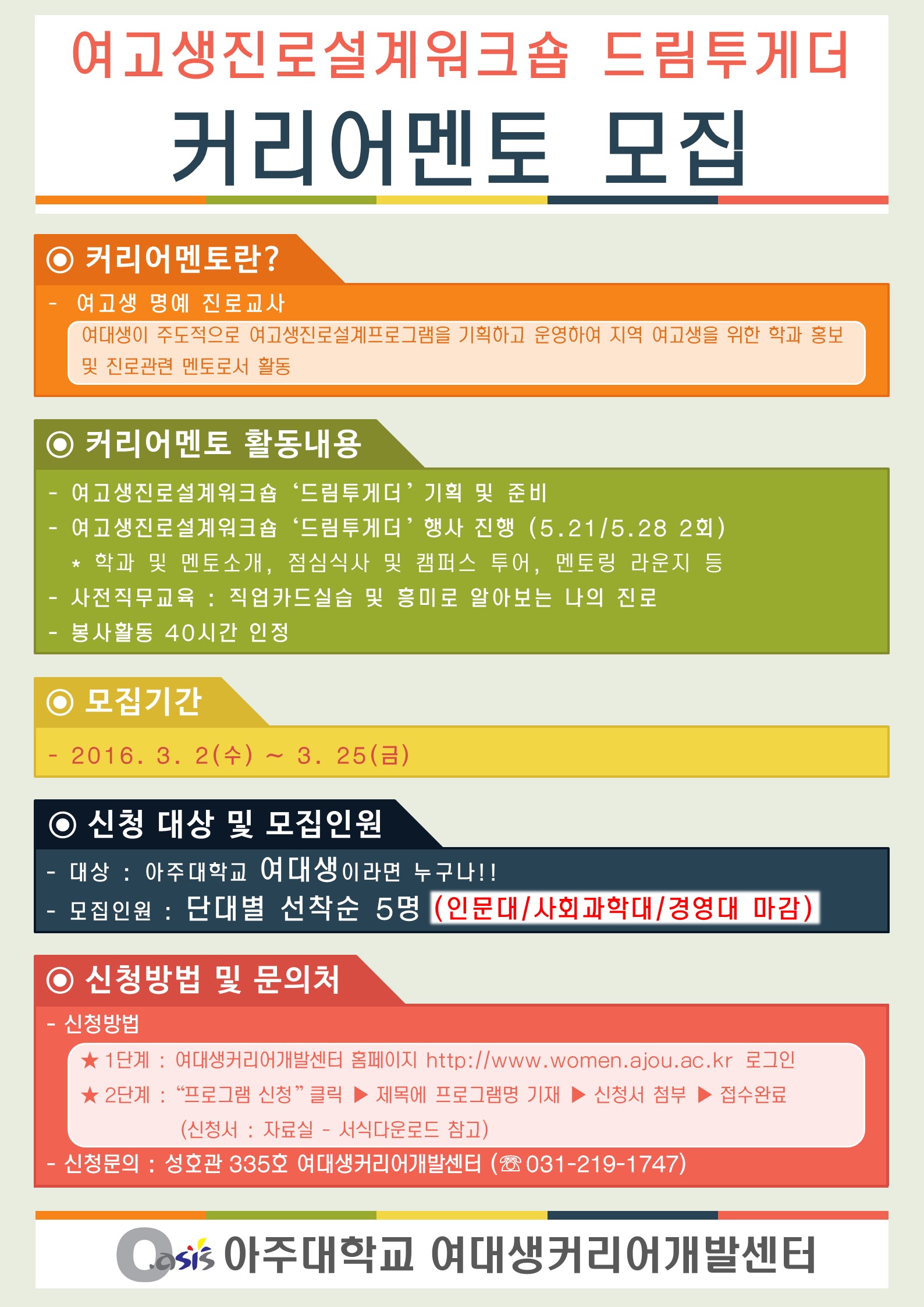 공지사항 읽기(여고생진로설계워크숍 드림투게더 커리어멘토 모집 _인문/사회과학/경영대 마감)