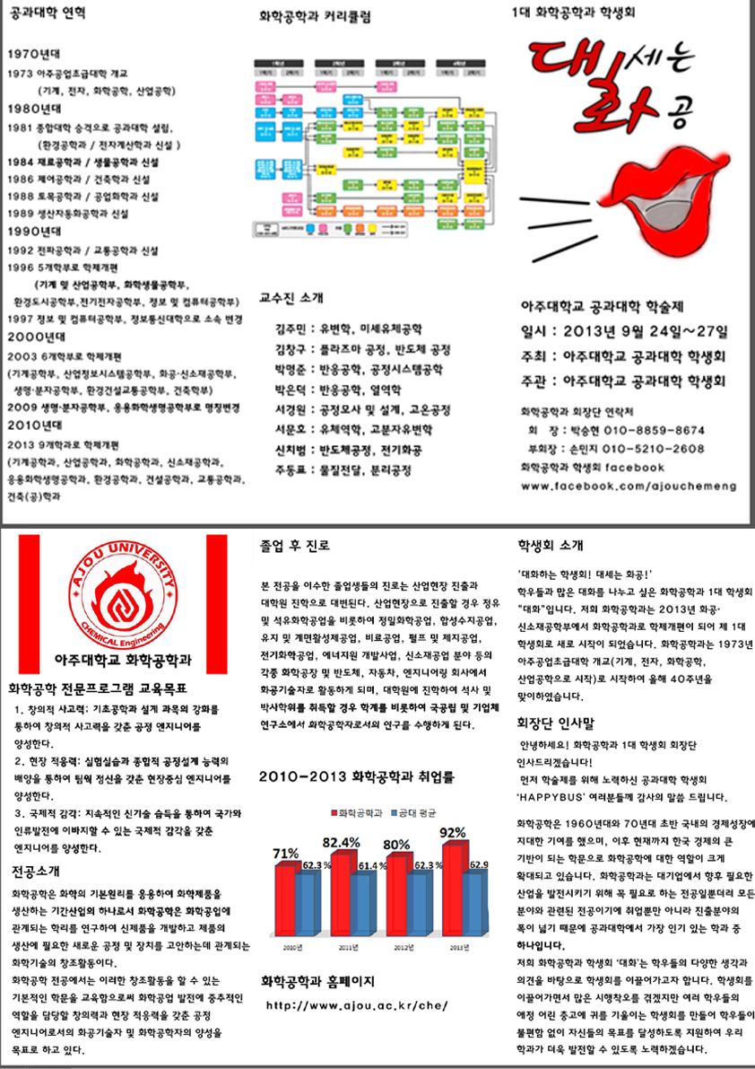 2013 학술제 화학공학과 팜플렛